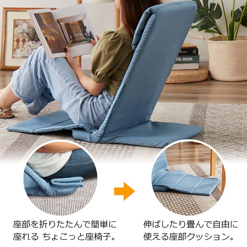 座椅子 ペットスロープにもなる スリム座椅子 犬用スロープ F-1887