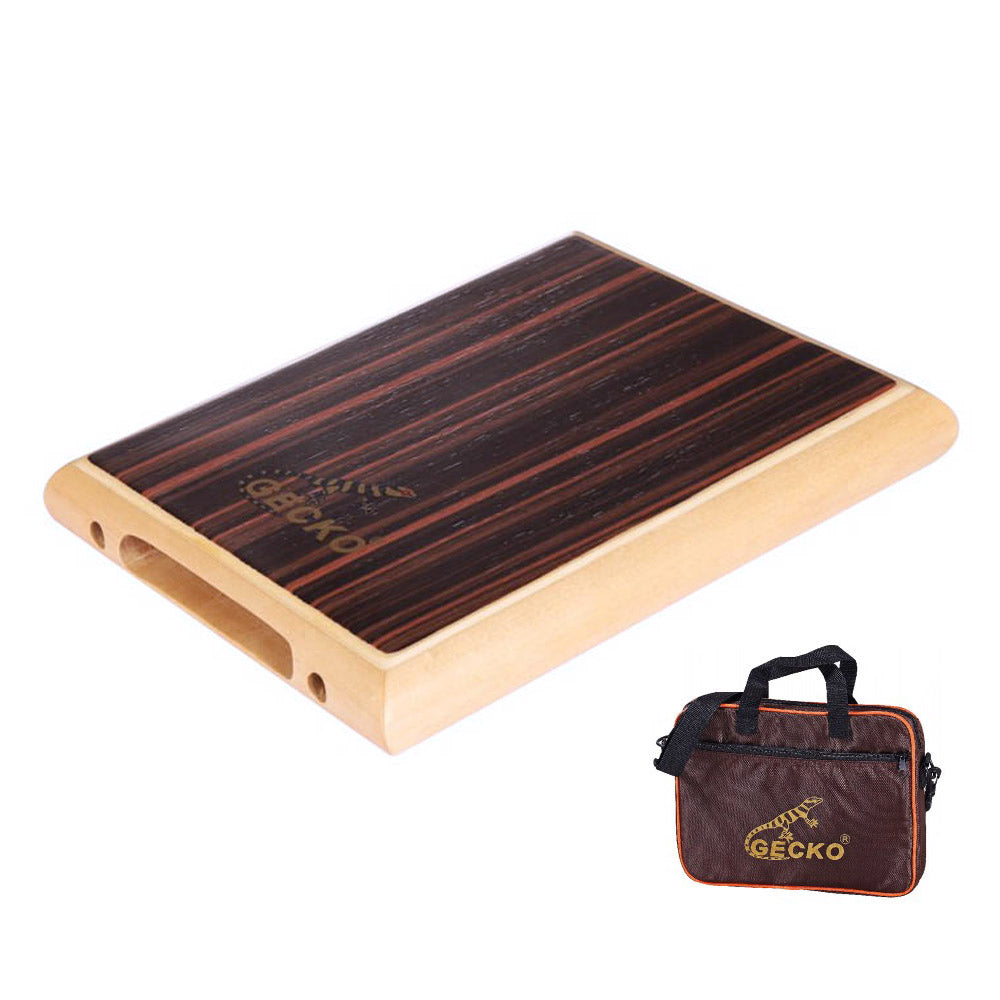 GECKO カホン Cajon トラベル カホン フラットパッド タイプ 打楽器 パーカション 木製 黒檀 バーチウッド 専用ケース付き 4.5*23.5*29cm PAD-1