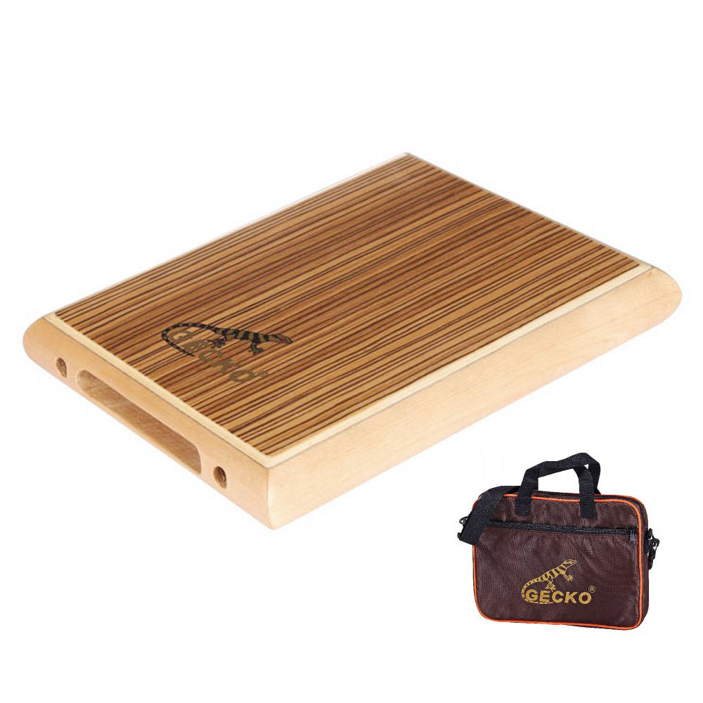 GECKO カホン Cajon トラベル カホン フラットパッド タイプ 打楽器 パーカション 木製 ゼブラウッド バーチウッド 専用ケース付き 4.5*23.5*29cm PAD-2
