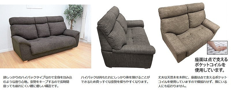 ソファー 2人掛け 2人掛けソファ ソファ ソファー 二人掛け 腰にやさしいハイバック ソファ 2人掛け S-2139 2P