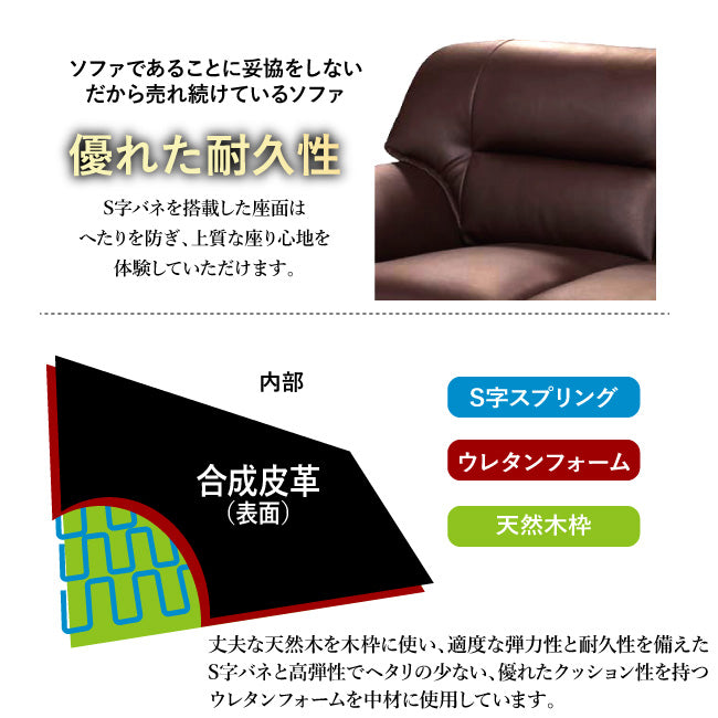 ソファー 3人掛け 2人掛け リビングソファ RARUKU ラルク 合皮 2人掛け 3人掛け セット S-3059 2P 3P