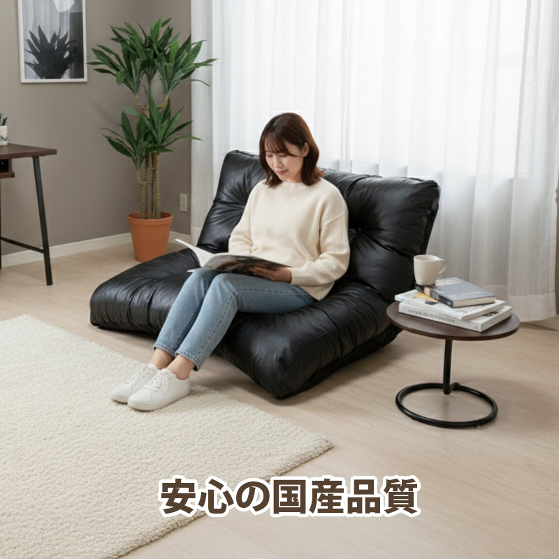 国産 ソファ 2人掛け フカフカソファ ワープ 2人掛け ブラック/ブラウン/アイボリー 合成皮革 日本製