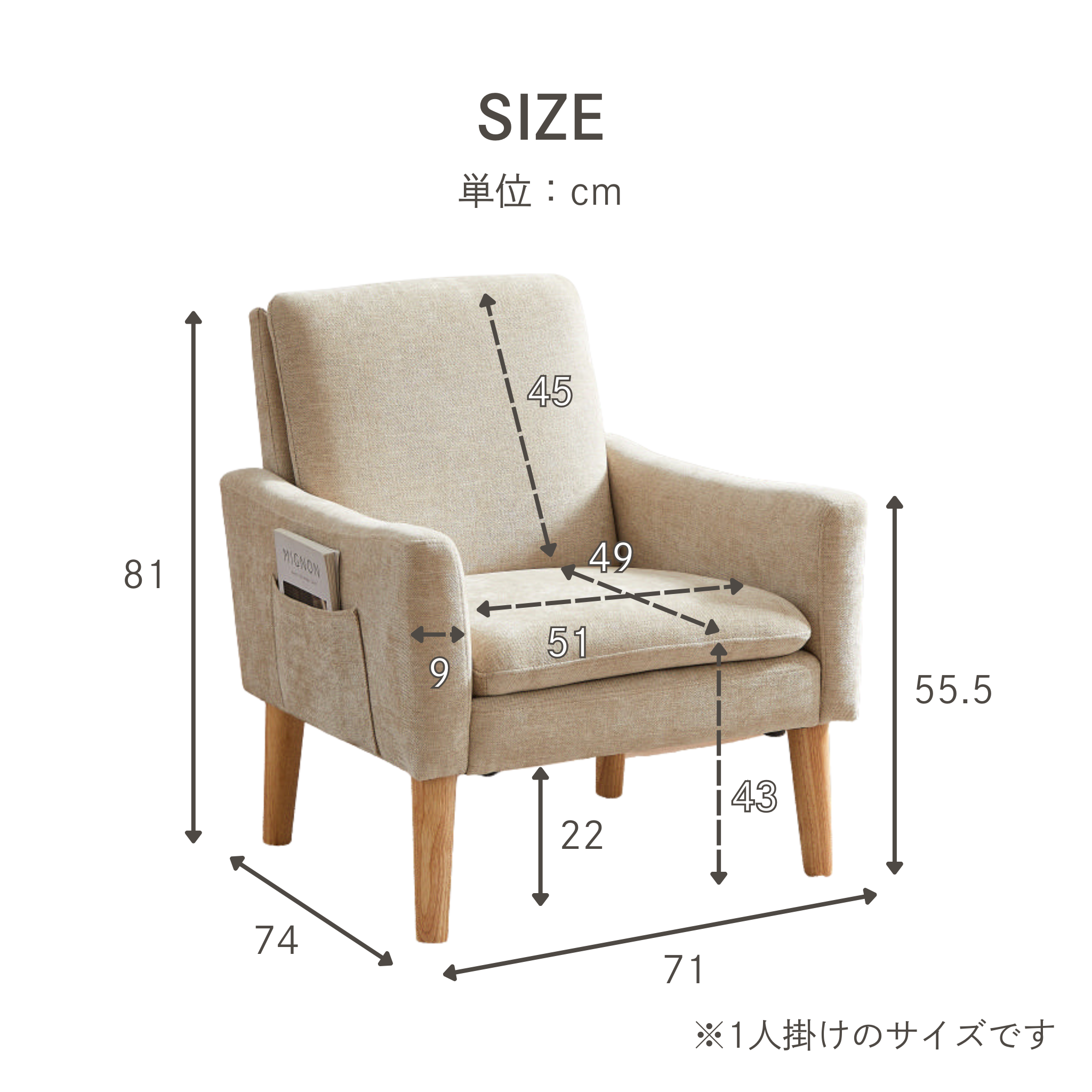 1人掛け/2人掛け ポケットコイル ソファ[幅71cm/122.5cm] UB-SK-3138