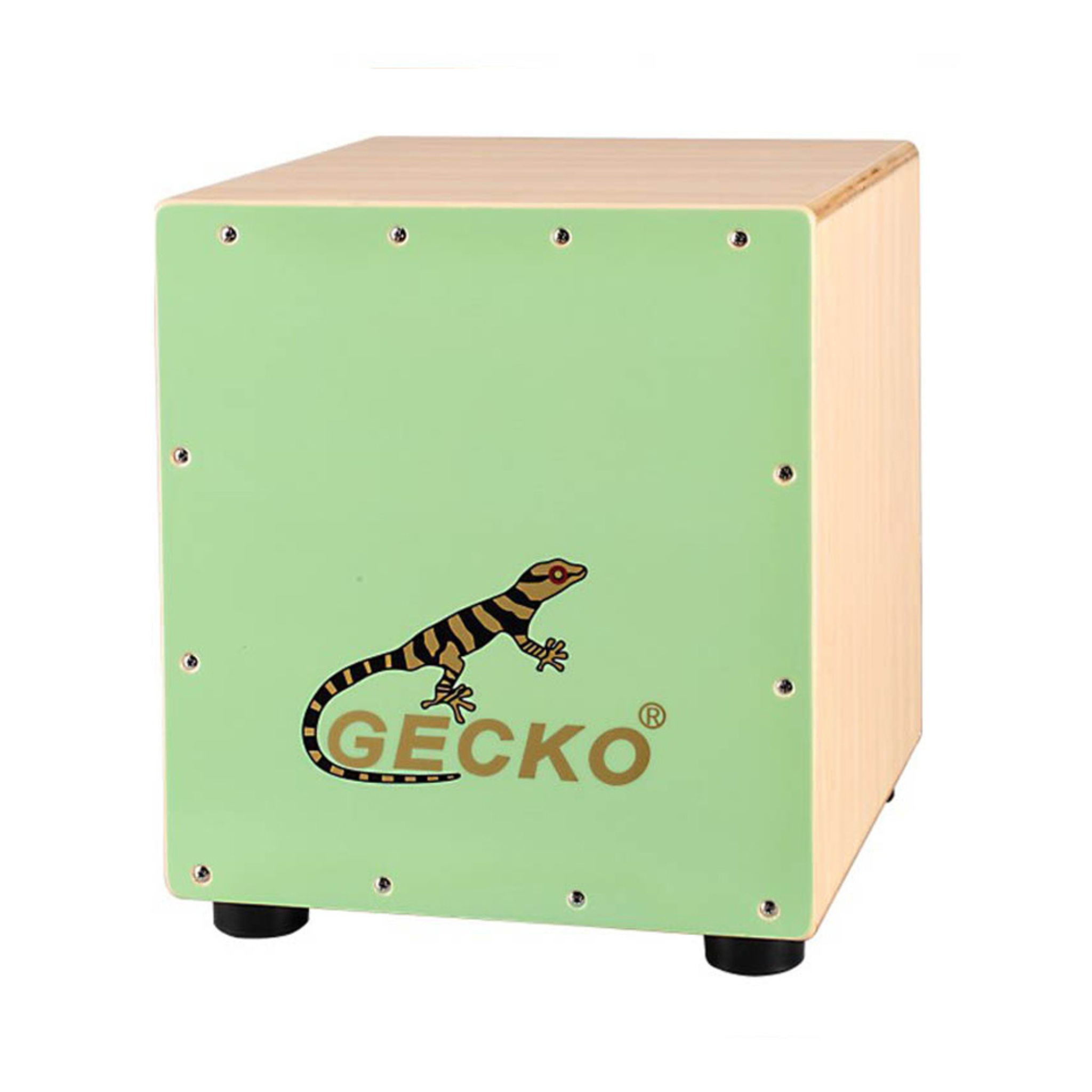 GECKO カホン Cajon ハンドドラム ローサイズ 子供 女性 打楽器 木製 タモ バーチウッド パーカション ボックスドラム 専用ケース付き 内部ギター弦 ストリング 29.5*27.5*32cm  CM65G