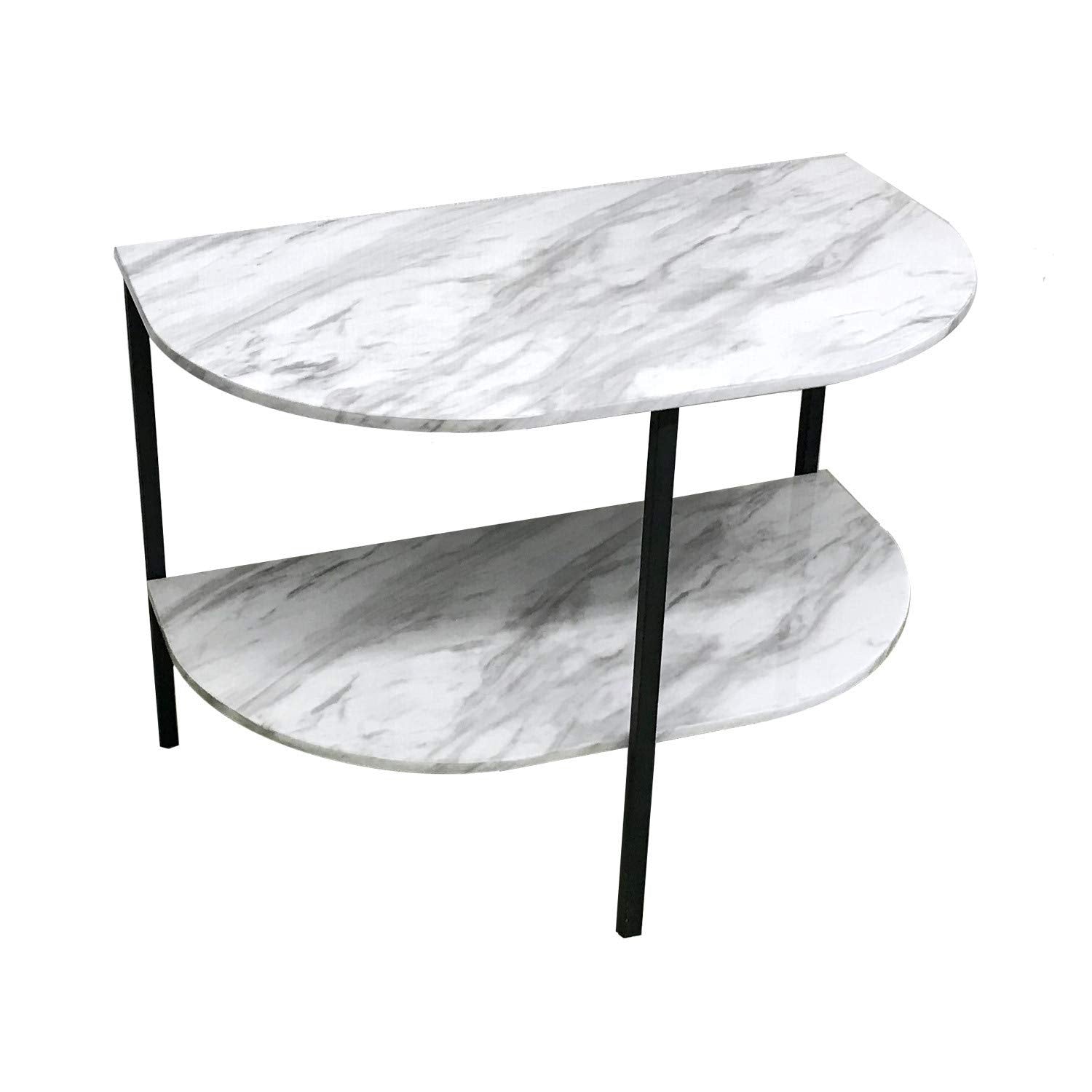 サイドテーブル 大理石調 半円形[60×39cm] T-182-7-6050
