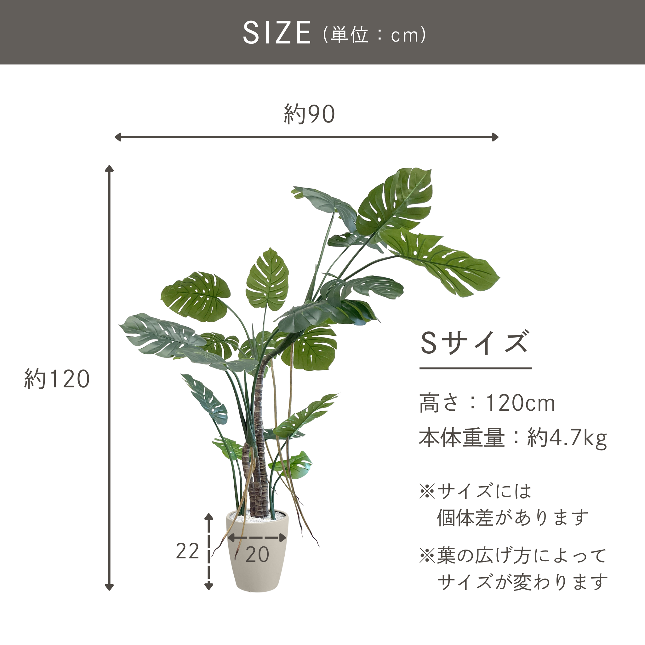 モンステラ フェイクグリーン 鉢付属[120/150/180cm]