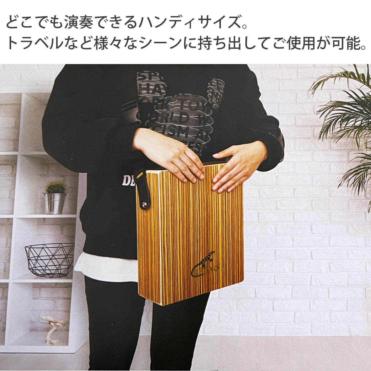 GECKO カホン Cajon  トラベル カホン TRAVEL CAJON 打楽器 パーカション 木製 バーチウッド 専用ケース ストラップ付き 9.5*23*29cm C-68B