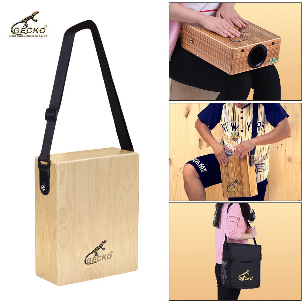 GECKO カホン Cajon  トラベル カホン TRAVEL CAJON 打楽器 パーカション 木製 バーチウッド 専用ケース ストラップ付き 9.5*23*29cm C-68B