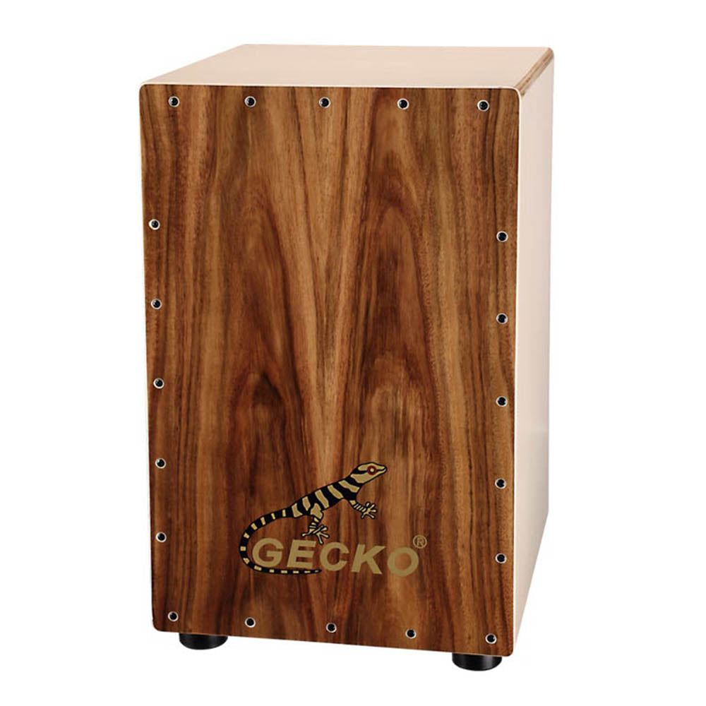 GECKO カホン Cajon 打楽器 木製 ナチュラルコア バーチウッド パーカション ボックスドラム 専用ケース付き 内部ギター弦 ストリング 31*30*48cm  CL10KOA