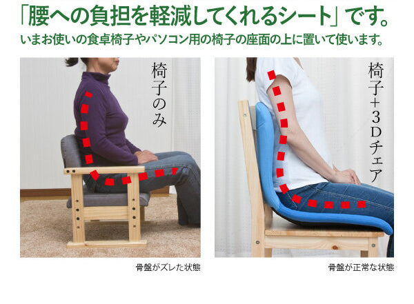 座椅子背もたれ 腰痛 矯正 美容　骨盤　チェア 3D シェル チェア 脚なし F-1538B　ロータイプ/脚無し
