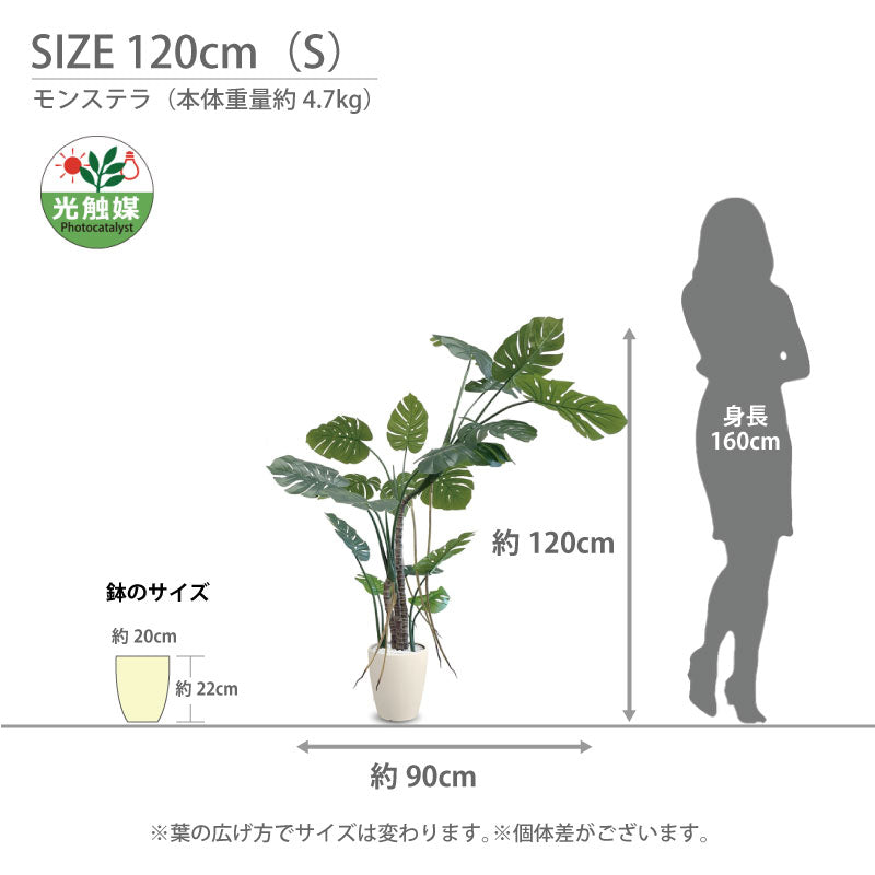 光触媒 モンステラ フェイクグリーン 人工観葉植物 120cm 150cm 180cm 鉢付属 インテリア グリーン お手入れ簡単