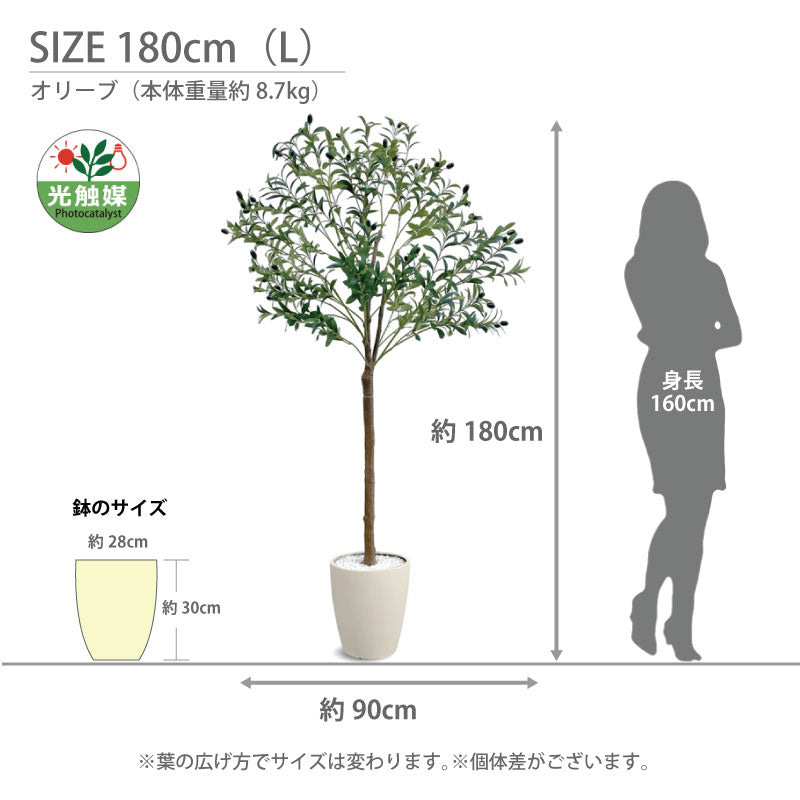 光触媒 オリーブ フェイクグリーン 人工観葉植物 90cm 120cm 150cm 180cm 鉢付属 インテリア グリーン お手入れ簡単