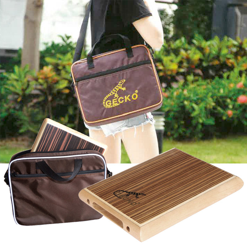 GECKO カホン Cajon  トラベル カホン フラットパッド タイプ 打楽器 パーカション 木製 黒檀 バーチウッド 専用ケース付き 4.5*23.5*29cm PAD-1