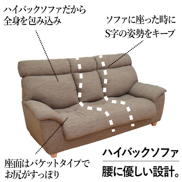 ソファー 3人掛け 3人掛けソファ ソファ ソファー 三人掛け 腰にやさしいハイバック ソファ 3人掛け S-2139 3P