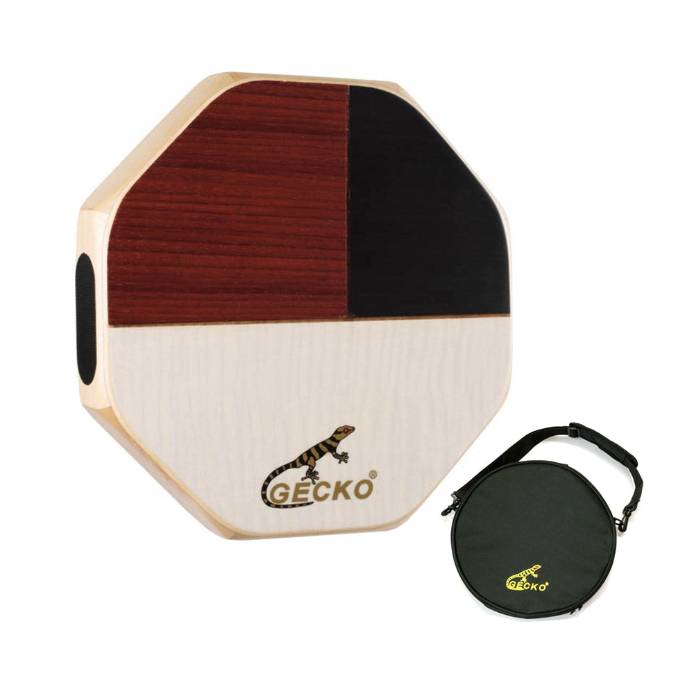 GECKO カホン Cajon マルチパッド 打楽器 木製 太鼓面 ハズ/ブラックウッド/メイプル 本体 バーチウッド パーカション 専用ケース付き 内部ギター弦 ストリング 28*5cm  SD6