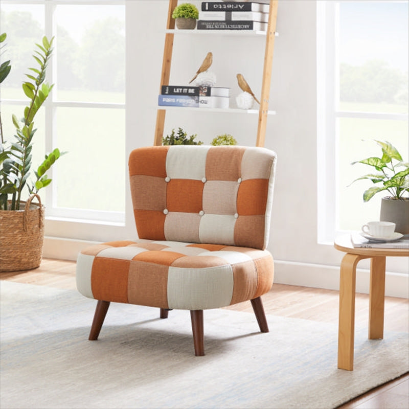 ソファ ソファ1人掛け パッチワークソファ 1人掛け SM-2121 1P オレンジ (オレンジ/ブルー)