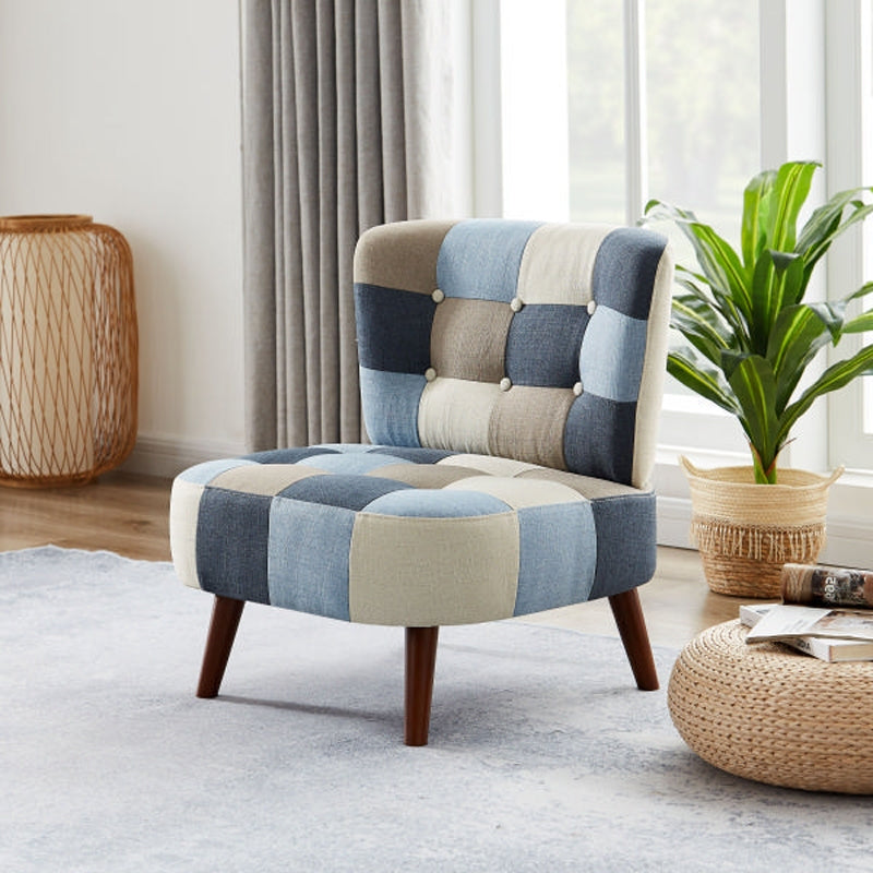 ソファ ソファ1人掛け パッチワークソファ 1人掛け SM-2121 1P オレンジ (オレンジ/ブルー)