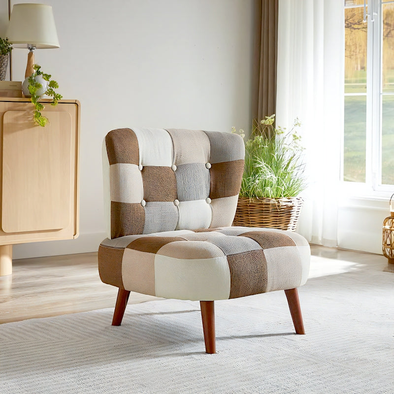 ソファ ソファ1人掛け パッチワークソファ 1人掛け SM-2121 1P オレンジ (オレンジ/ブルー)