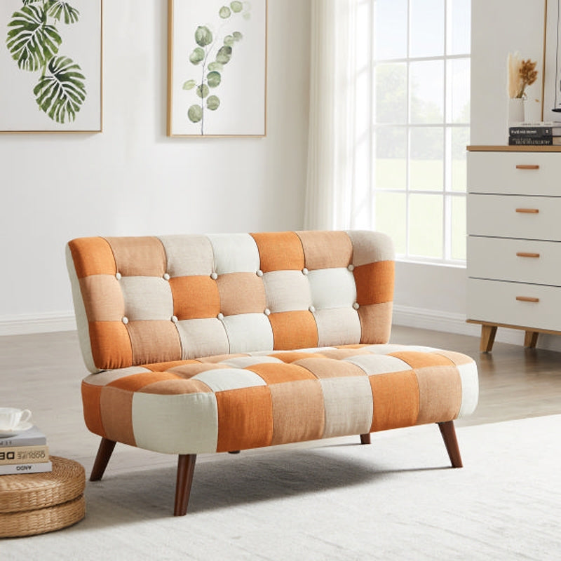 ソファ ソファ2人掛け パッチワークソファ 2人掛け SM-2121 2P オレンジ (オレンジ/ブルー)
