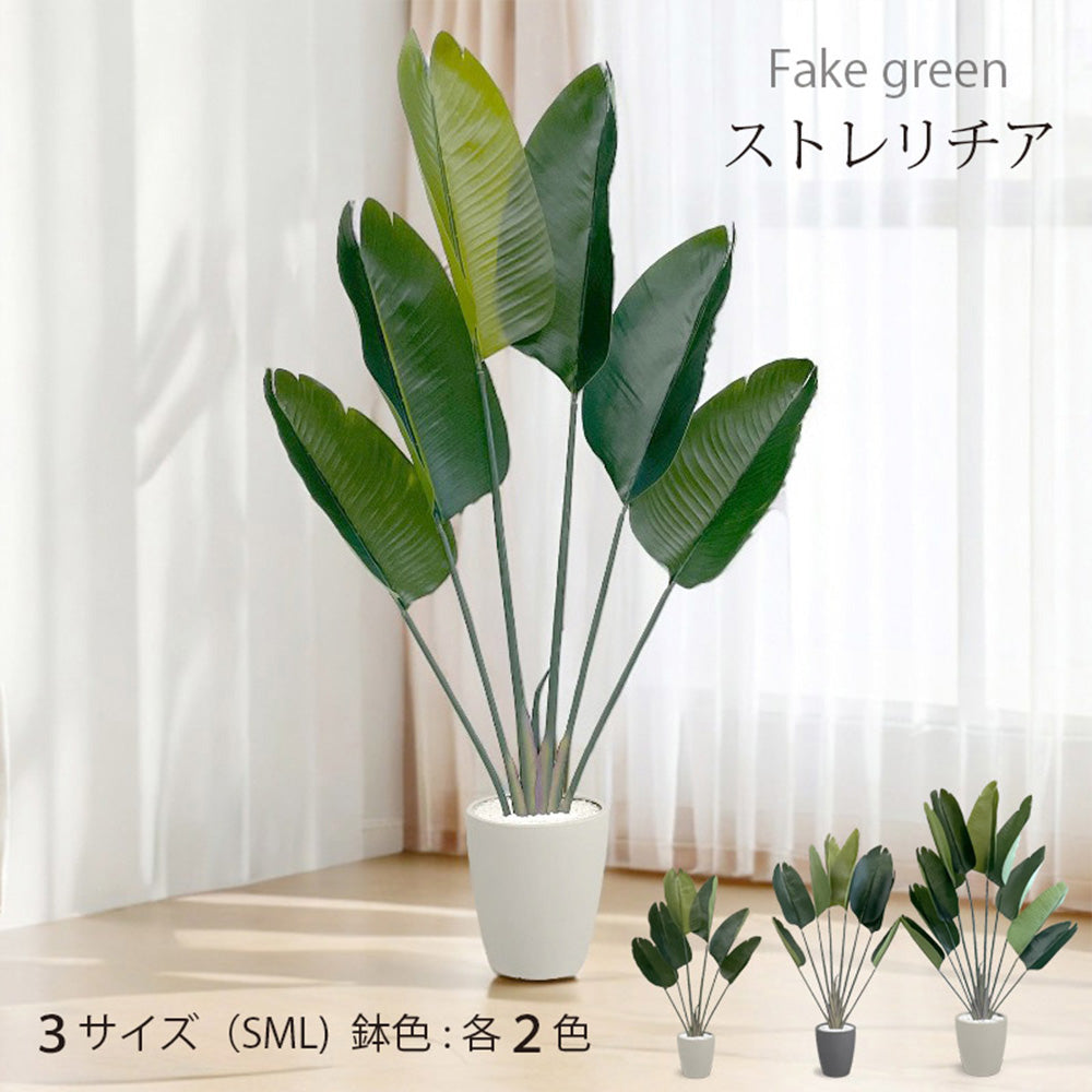 ストレチリア フェイクグリーン 人工観葉植物 120cm 150cm 180cm 鉢付属 インテリア グリーン お手入れ簡単