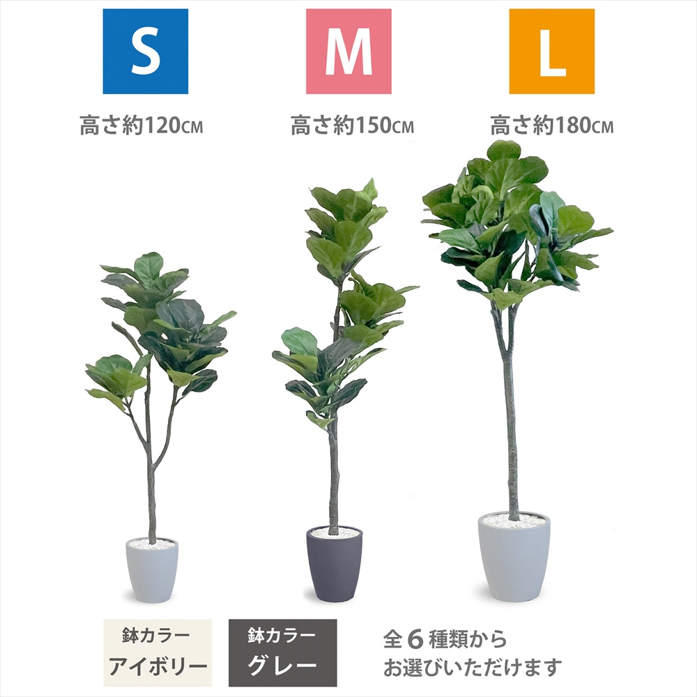 フィカスリラータ フェイクグリーン 人工観葉植物 120cm 150cm 180cm 鉢付属 インテリア グリーン お手入れ簡単